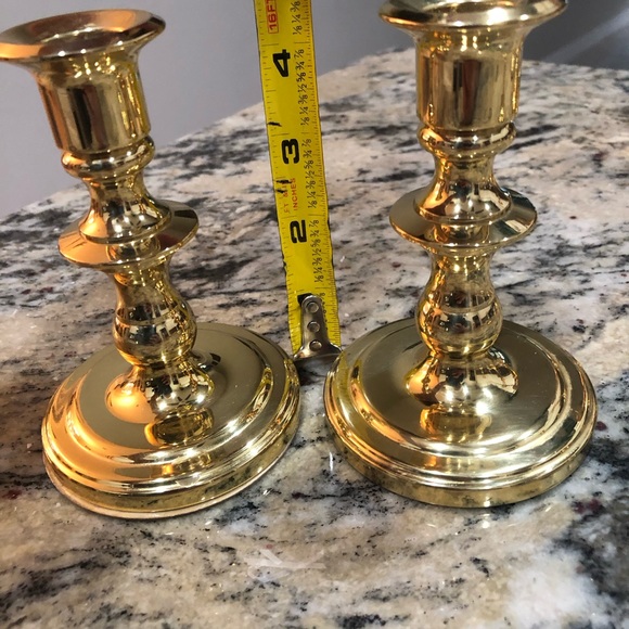 SOLD Lot of 6 Baldwin Brass Candlestick holders, 3 heights, excellent condition - Picture 5 of 11